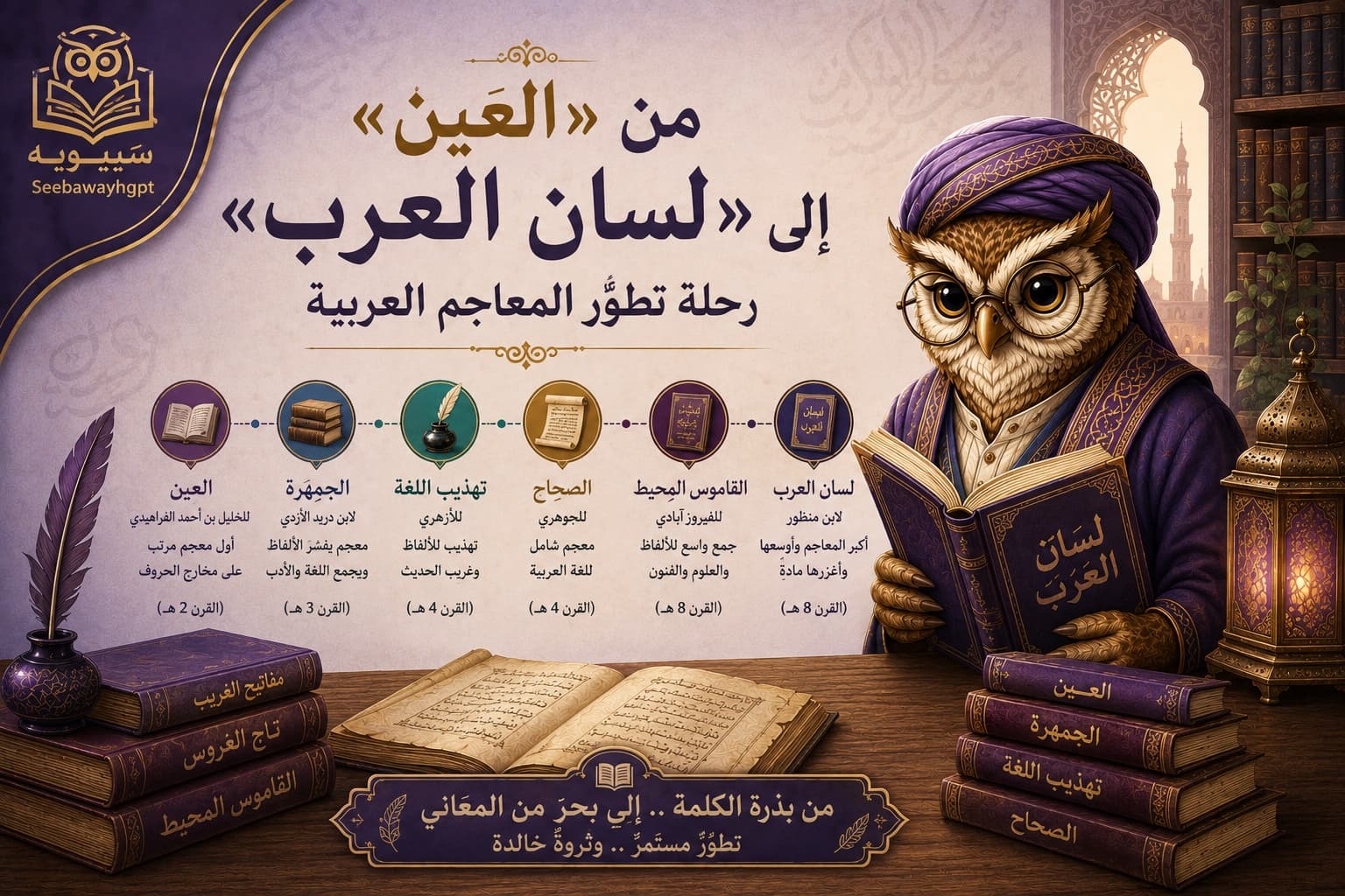 من «العَين» إلى «لسان العرب»: رحلة تطوّر المعاجم العربية
