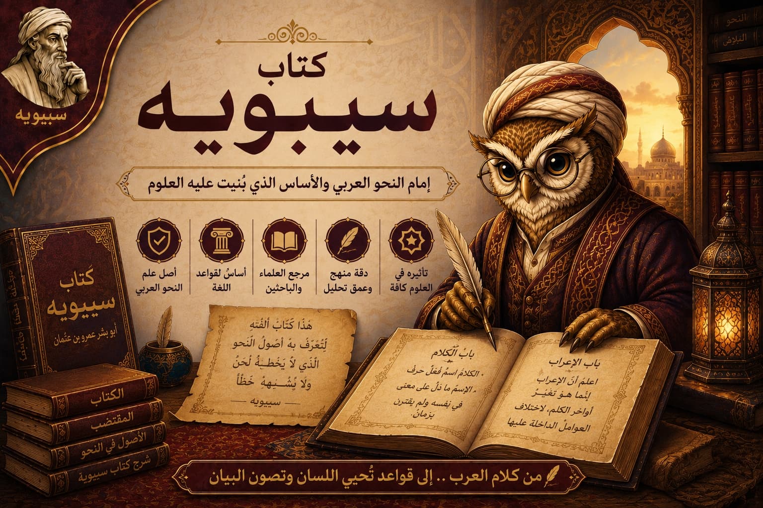 كتاب سيبويه: إمام النحو العربي والأساس الذي بُنيت عليه العلوم